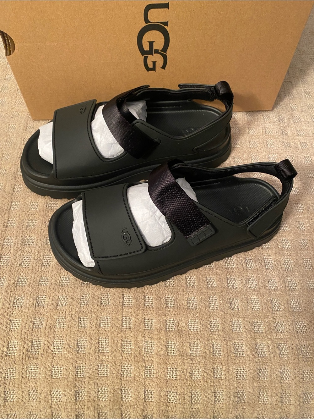 UGG Kids Black Adjustable Sport Sandals